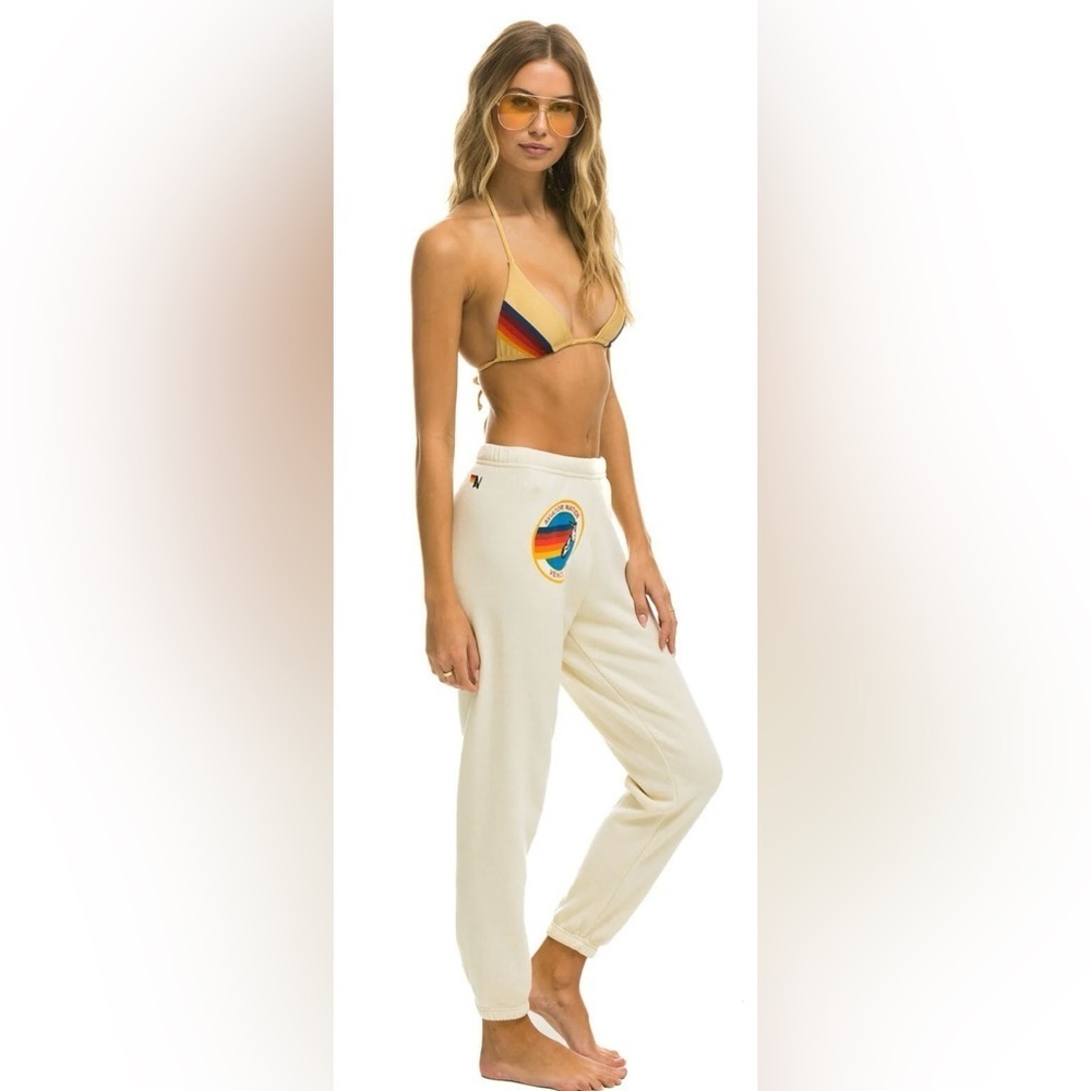 Aviator Nation White Women Jogger Sweatpants Large
